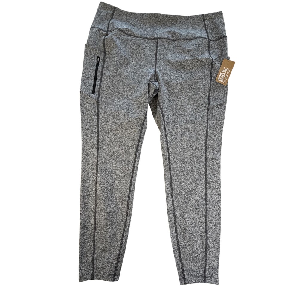 Eddie Bauer Leggings Womens 2X Gray WW Crossover Trail Advent Ankle Pockets 3074